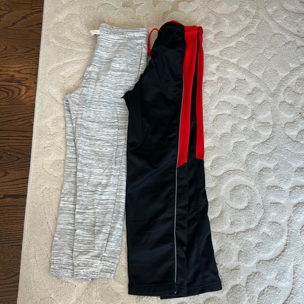 Two pairs of boys athletic pants both size 14–16 one Nautica one athletic works